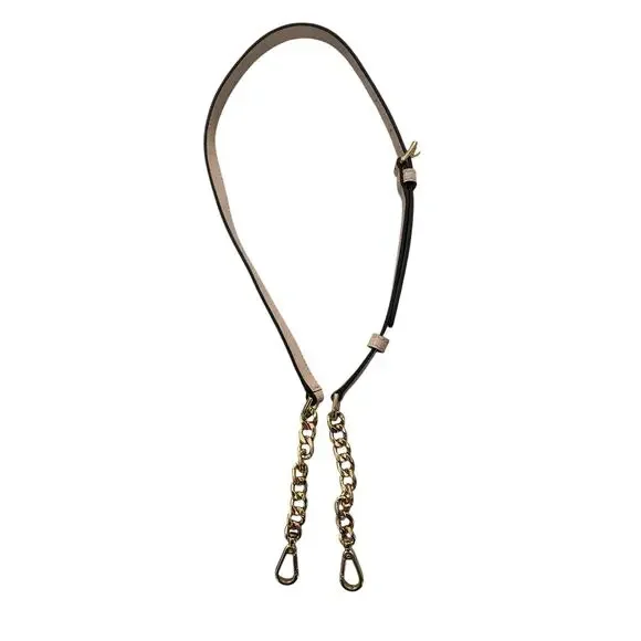 Michael Kors Pink Beige Leather Crossbody Strap Gold Hardware Adjustable - Picture 9 of 10